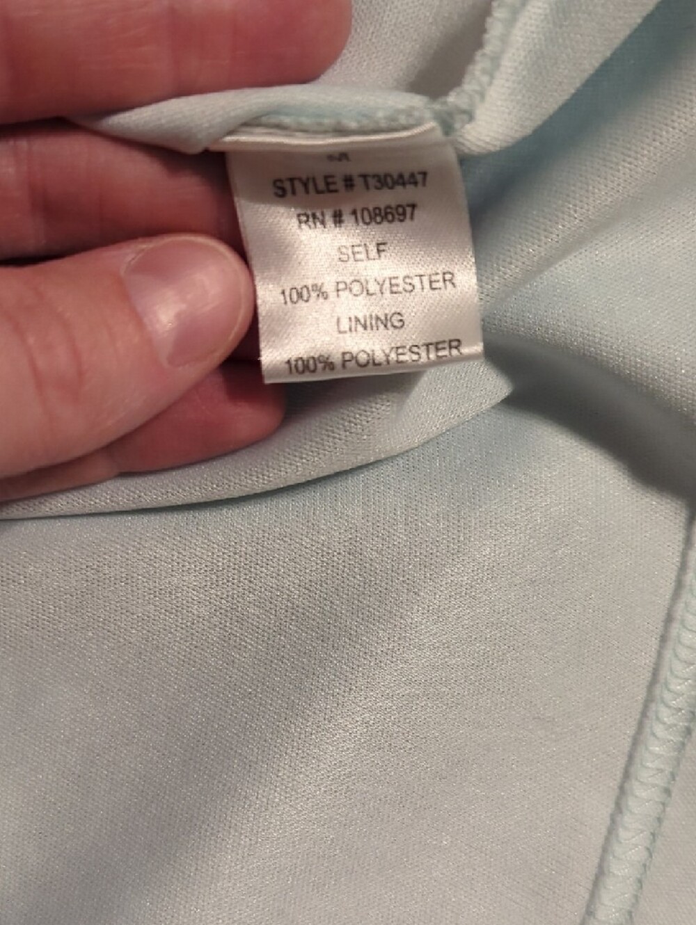 Sweet Rain Pale Blue Ruffle-Trim Swiss Dot V-Neck Top - Picture 4 of 5